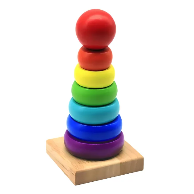 ring stacker toy, montessori toy, montessori wooden toys, stacking tower, educational toy