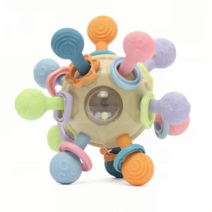 montessori toy, sensory toy, teether toy, teether, rattle toy, development toy, silicone teether, rattle ball